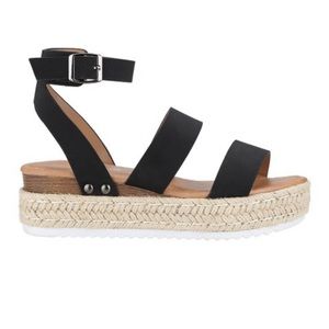 Black Double Strap Sandal